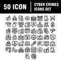 Set of linear criminal icons. Security icons in simple design Royalty Free Stock Photo