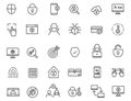 Set of linear criminal icons. Security icons in simple design. Vector illustration