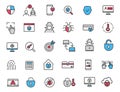 Set of linear criminal icons. Security icons in simple design. Vector illustration Royalty Free Stock Photo