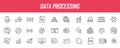 Set of linear data processing icons. Analysis icons in simple design. Vector illustration Royalty Free Stock Photo
