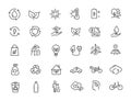 Set of linear ecology icons. Environment icons in simple design. Vector illustration Royalty Free Stock Photo
