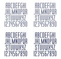 Set of linear fonts