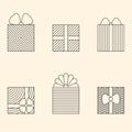 Set of linear gift boxes