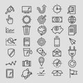 Set of linear hand drawn icons. concept business