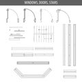 Set of linear icons for Interior top view plans Royalty Free Stock Photo