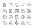 Set of linear icons related to home textiles Royalty Free Stock Photo