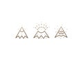 Set linear icons of volcano Royalty Free Stock Photo