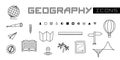 A set of linear isolated elements for Geograph. Mineral symbols Royalty Free Stock Photo