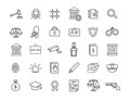 Set of linear jurisprudence icons. Law icons in simple design. Vector illustration Royalty Free Stock Photo