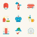 Set of linear London icons.