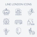 Set of linear London icons.