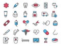 Set of linear medical icons. Health icons in simple design. Vector illustration