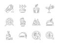 Set of linear mexican food icons Royalty Free Stock Photo