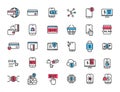Set of linear online payment icons. Online bank in simple design. Vector illustration Royalty Free Stock Photo