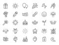 Set of linear party icons. Celebration icons in simple design. Vector illustration Royalty Free Stock Photo