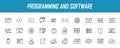 Set of linear programming icons. Software icons in simple design. Vector illustration