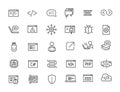 Set of linear programming icons. Software icons in simple design. Vector illustration