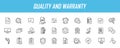 Set of linear quality icons. Guarantee icons in simple design. Vector illustration