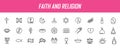 Set of linear religion icons. Faith icons in simple design. Vector illustration Royalty Free Stock Photo