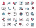 Set of linear social media icons. Internet icons in simple design. Vector illustration