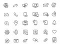 Set of linear social media icons. Internet icons in simple design. Vector illustration