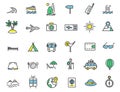 Set of linear travel icons. Tourism icons in simple design. Vector illustration Royalty Free Stock Photo