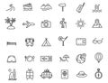Set of linear travel icons. Tourism icons in simple design. Vector illustration Royalty Free Stock Photo