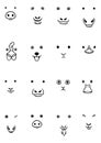 Set lineart of funny farm animals face