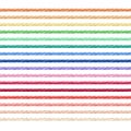 Set of linen string vector in various colors. Seamless pattern o Royalty Free Stock Photo