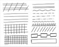 A set of lines, lines of notebooks in the sketch style by hand. For registration of the school. Royalty Free Stock Photo