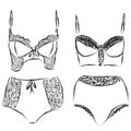 Set of lingerie elements