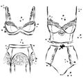 Set of lingerie elements