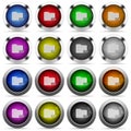 Linked folder glossy button set Royalty Free Stock Photo