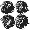 Set of Lion Head Logo Collection. Premium Design Cartoon Mascot Vector Illustration