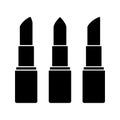 Set of lipsticks. Black pomades. Vector illustration Royalty Free Stock Photo