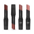 Set of lipsticks of colors from Brown to bodily, lipsticks on transparent background, vector EPS 10 illustration