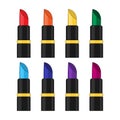 Set of lipsticks in flat style. Vector illustration for design Royalty Free Stock Photo