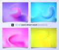 Set of liquid bright color background. Modern abstract covers layout design template. Vivid olors gradient you can use for annual Royalty Free Stock Photo