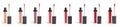 Set of liquid lipstick tubes and applicators on white Royalty Free Stock Photo