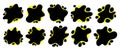 Set of liquid organic shapes. fluid abstract shapes. amoeba blob shapes. irregular round blot form. Black color.