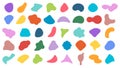 Set of liquid shapes elements. Abstract blotch shape. Fluid dynamical colored forms banner. Vector illustration
