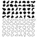 Set of liquid shapes icons. Abstract shape symbols, organic liquid blobs, irregular fluids collection. Vector illustration Royalty Free Stock Photo