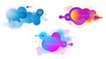 Set of liquid vivid color abstract geometric shapes.