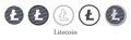 Set of Litecoin crypto currency icons