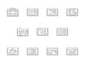 Set of literary genres flat line icons Royalty Free Stock Photo