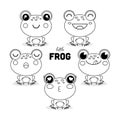 Set of  little frogs in cartoon style Royalty Free Stock Photo