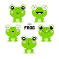 Set of little frogs in cartoon style