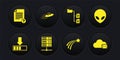 Set Loading, Alien, Server, Data, Web Hosting, Falling star, Folder tree and UFO flying spaceship and alien icon. Vector Royalty Free Stock Photo