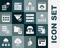 Set Loading data window, Network cloud connection, Computer network, Cloud technology transfer, Filter setting, Browser Royalty Free Stock Photo