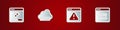 Set Loading data window, Web development, Browser with exclamation mark and Binary code icon. Vector Royalty Free Stock Photo